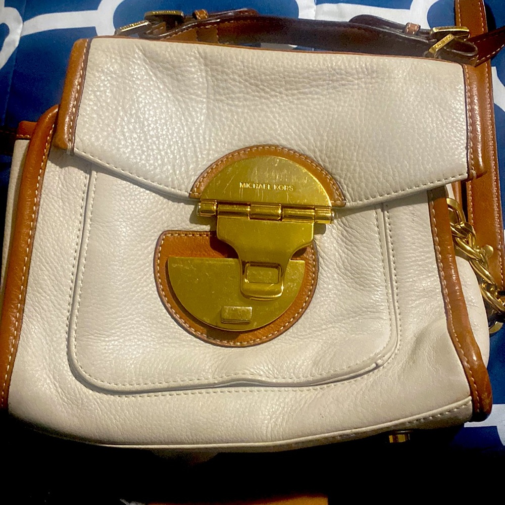 Michael Kors white brown shoulder bag/ crossbody